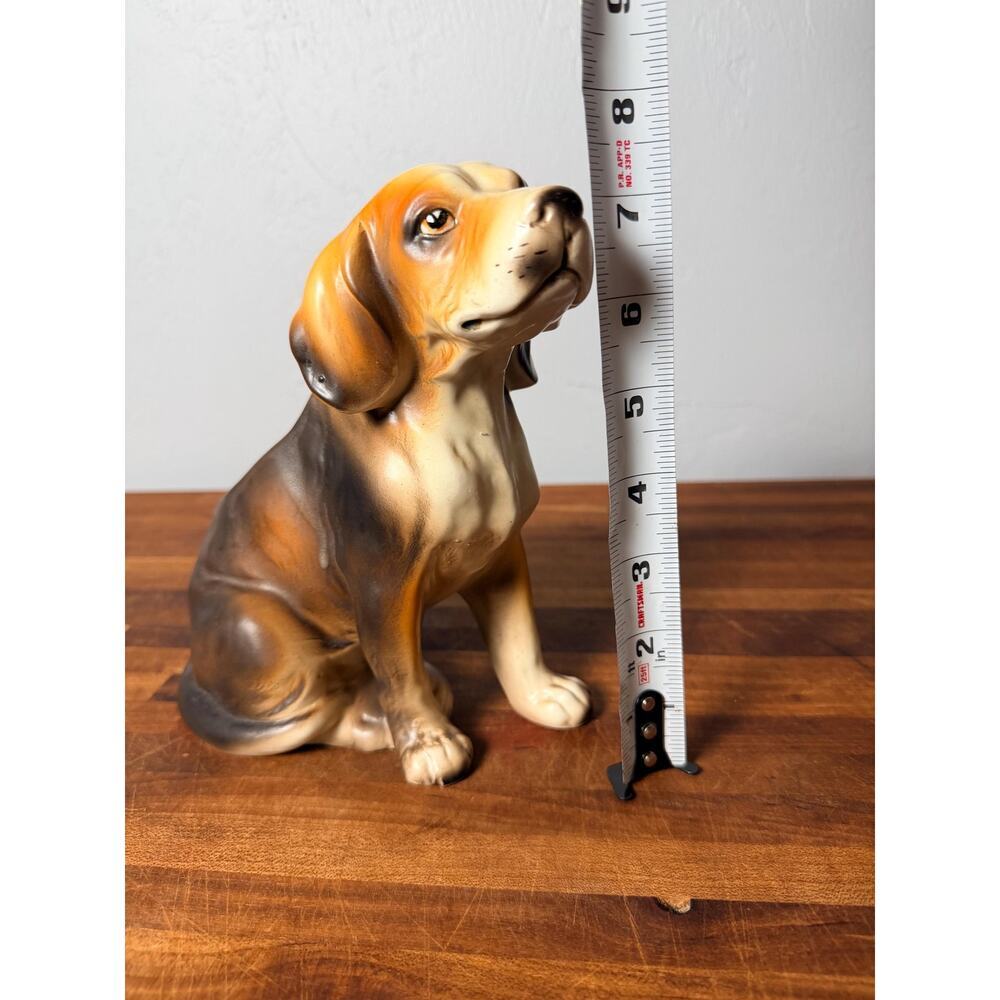 Vintage Ceramic Beagle Planter | Hand-Painted Hound Figurine (8" Tall) - Picture 13 of 14